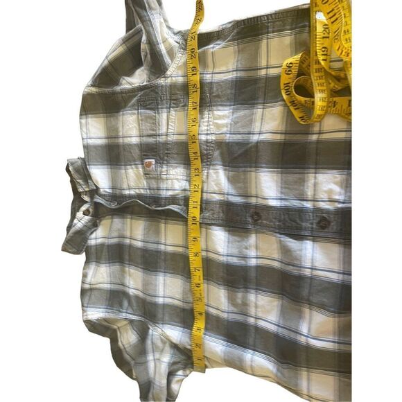 Carhartt Mens Multicolor Plaid Short Sleeve Button Down Shirt Size Medium - Picture 4 of 14